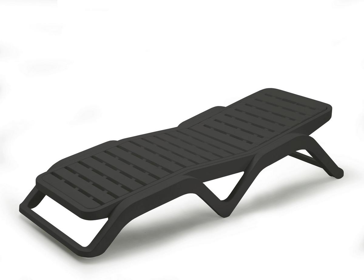 Kerti Napozóágy Scirocco Antracit - antracit, Basics, műanyag (187,7/71,4/44,5cm)