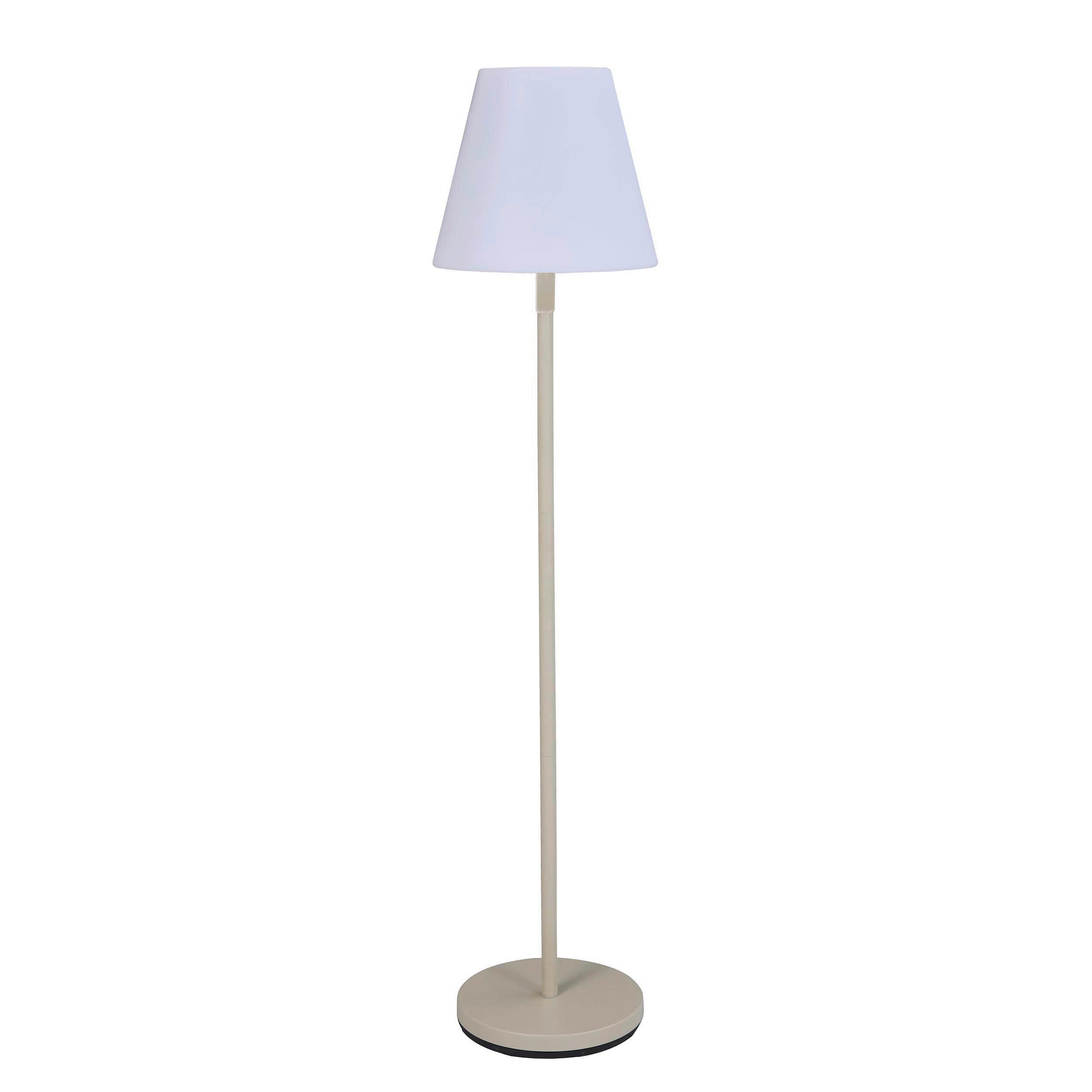 Außenstehleuchte Stella – Outdoor-Bodenleuchte - Beige/Weiß, MODERN, Textil/Metall (35/150/35cm)