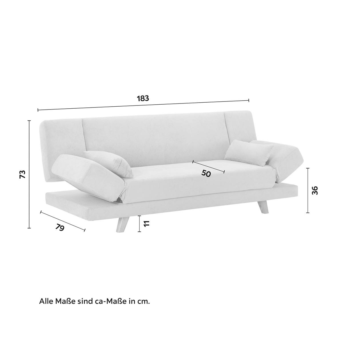 Pohovka FUNKY taupe - světle šedá/přírodní barvy, Moderní, dřevo/textil (183/73/79cm) - Bessagi Home