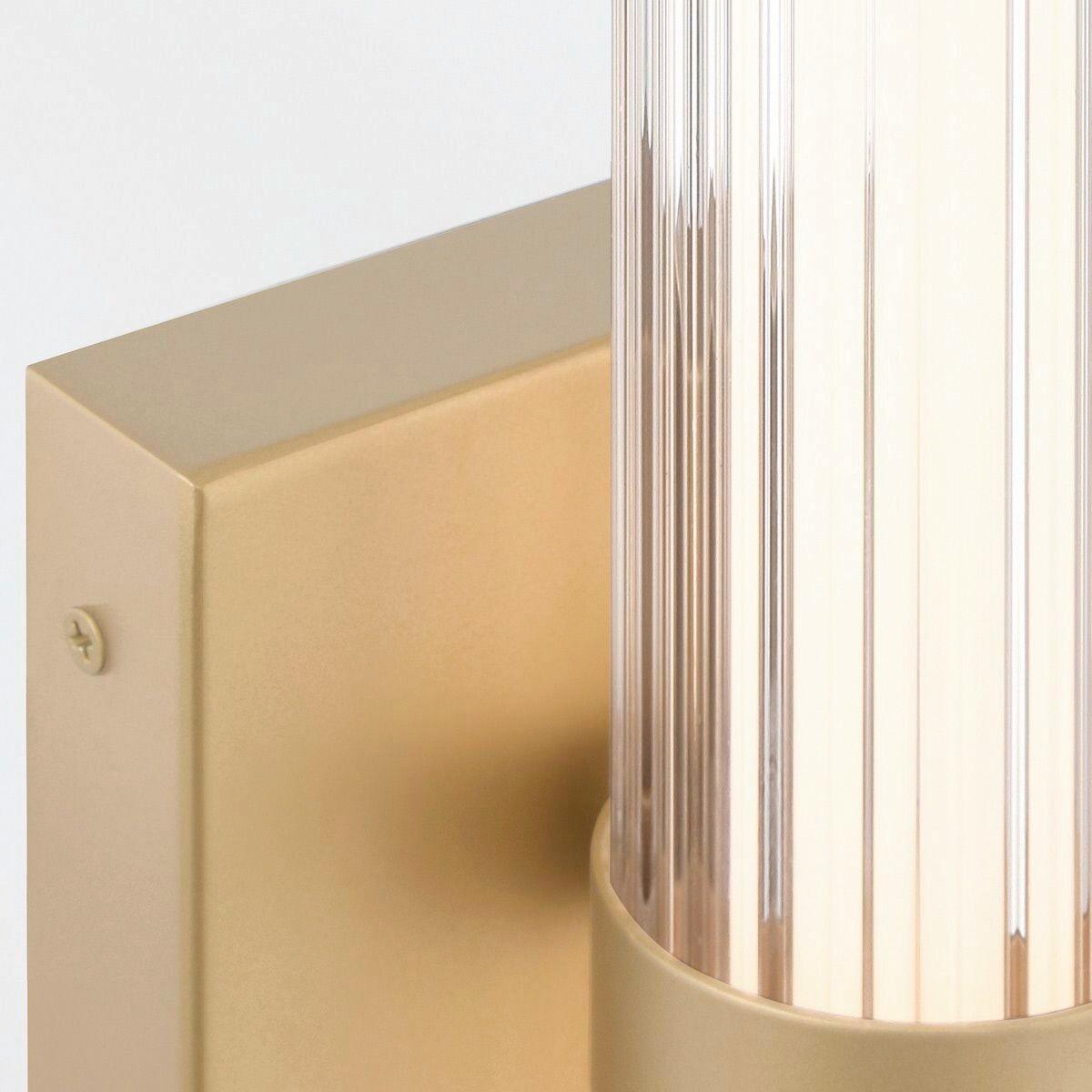 Led Falilámpa Qn-Fayton-S-Bg - aranyszínű, Konventionell, üveg/fém (35,5/9/10,1cm) - Elstead Lighting