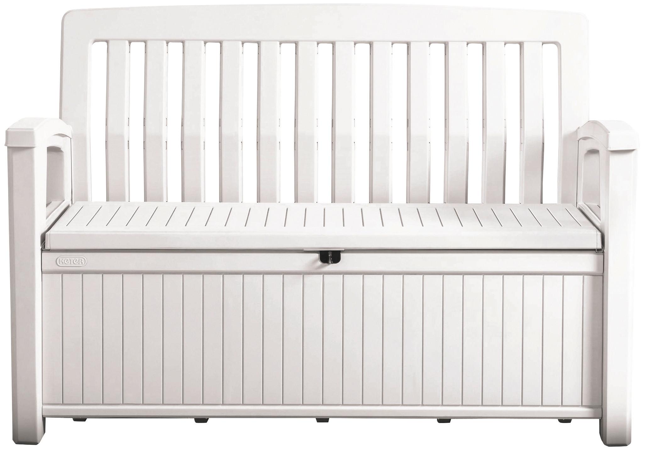ZÁHRADNÁ LAVICA PATIO - biela, Modern, plast (133/89/61cm) - Homezone