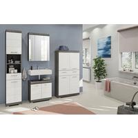Badezimmer Scout - Weiß Hochglanz/Grau, MODERN, Holzwerkstoff (171cm) - MID.YOU