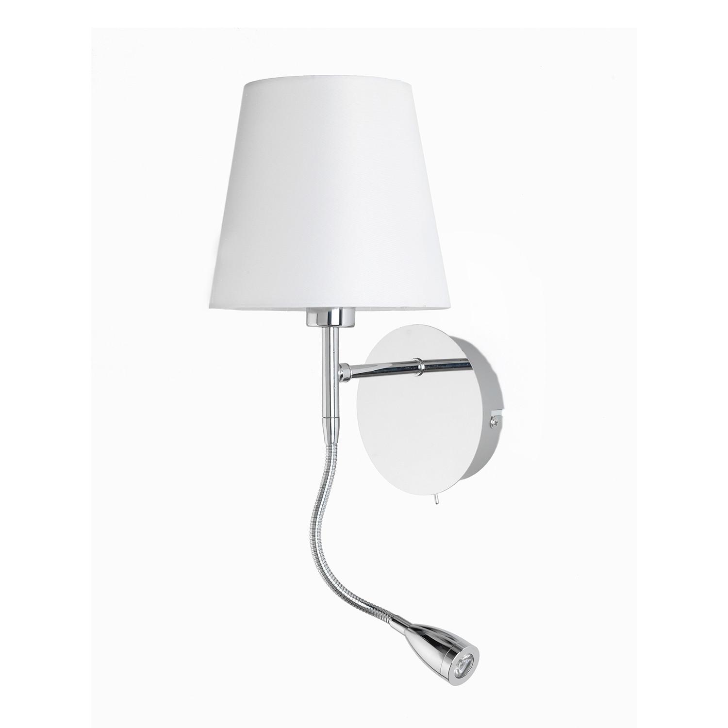 Led-wandleuchte 4933/apr - Chromfarben/Weiß, KONVENTIONELL, Textil/Metall (16/20/44cm)