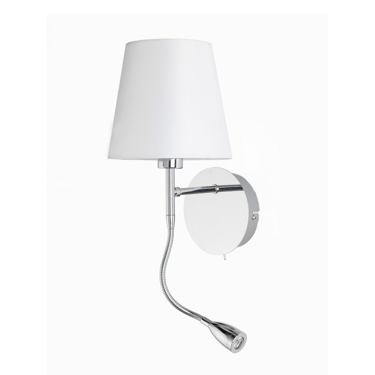 Led-wandleuchte 4933/apr - Chromfarben/Weiß, KONVENTIONELL, Textil/Metall (16/20/44cm)