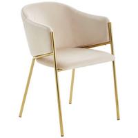 Armlehnstuhl Kronos -Trend Taupefarben/gold - Taupe/Goldfarben, Trend, Holz/Textil (53/77/60cm) - Livetastic