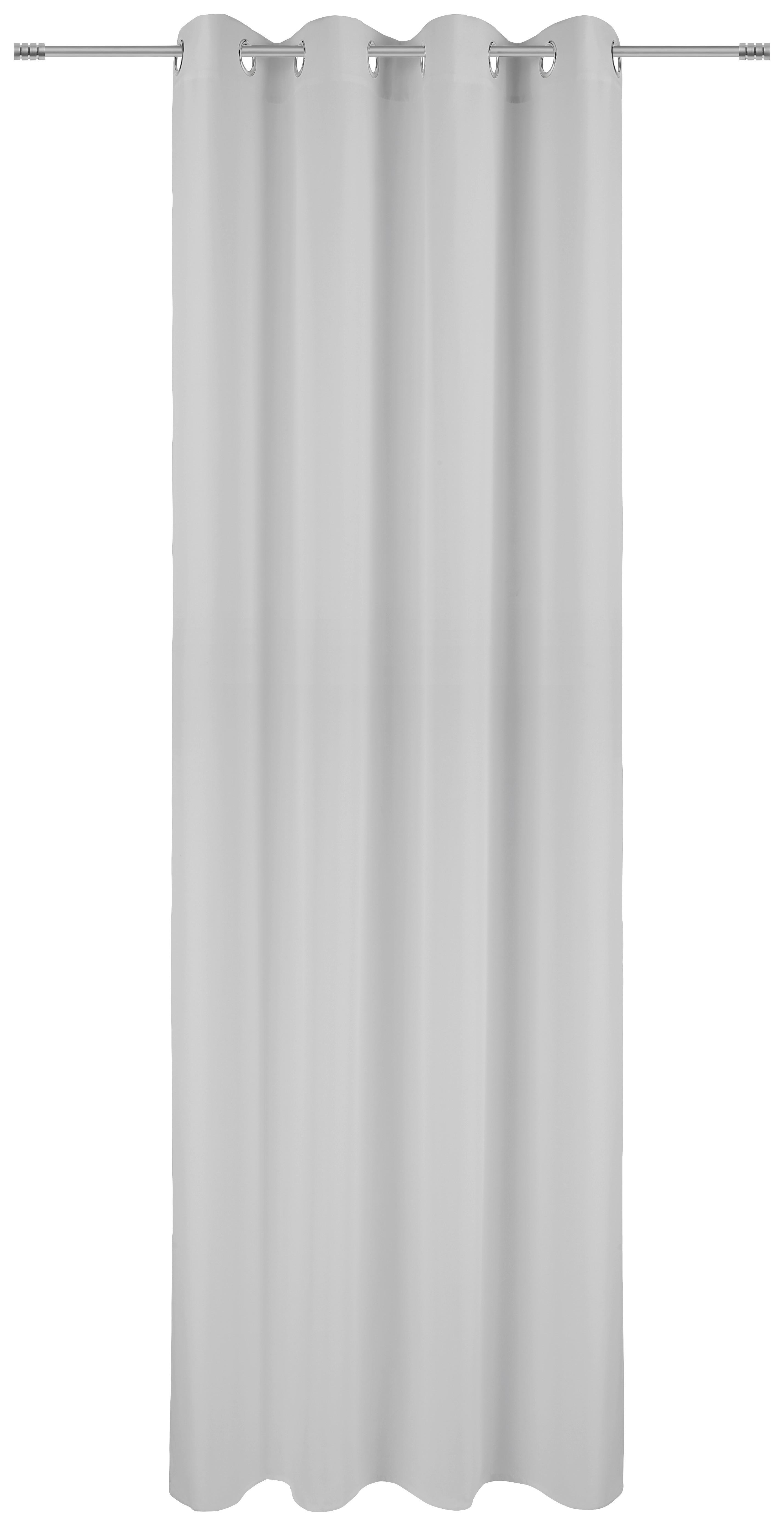 Ösenvorhang Caro - Silberfarben, KONVENTIONELL, Textil (140/245cm) - Ondega