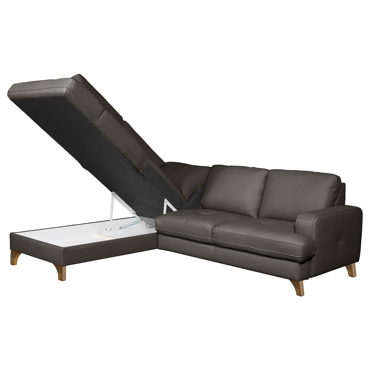 Ecksofa Fargo Dunkelbraun B: 190x234 Cm - Dunkelbraun/Buchefarben, Design, Leder/Textil (190/234cm) - Livetastic