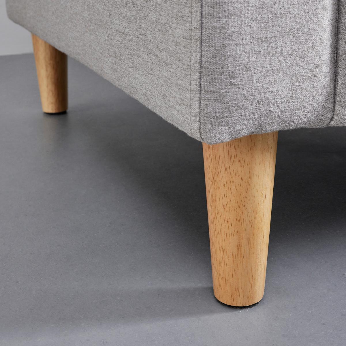 Šedá pohovka Noemie - světle šedá/přírodní barvy, Moderní, dřevo/textil (198/86/78-135cm) - Bessagi Home