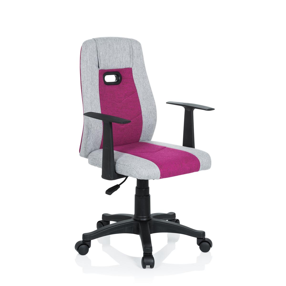Jugenddrehstuhl Kiddy Extra Pink/grau - Pink/Schwarz, Basics, Kunststoff (55/95-105/45cm) - MID.YOU