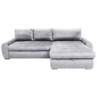 Rohová sedačka SOLAR, obojstranná, sivý zamat - sivá/chrómová, Modern, textil (277/175cm) - Livetastic