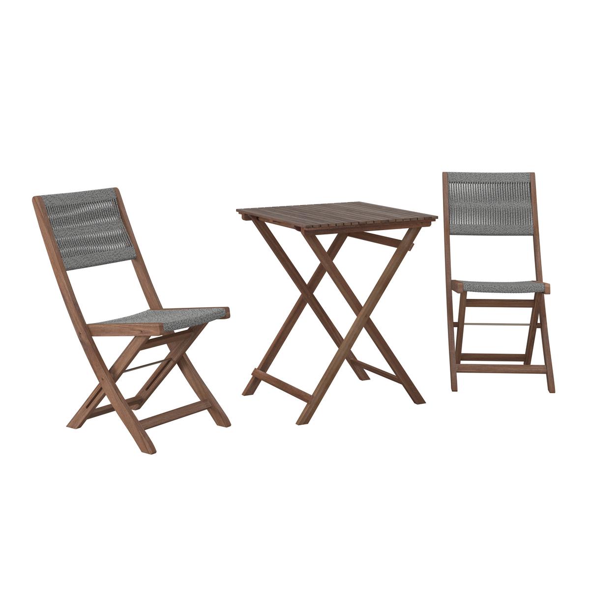 SADA NA BALKON EFFIE - barvy akácie, Moderní, dřevo/plast (60/76/60cm) - Bessagi Garden