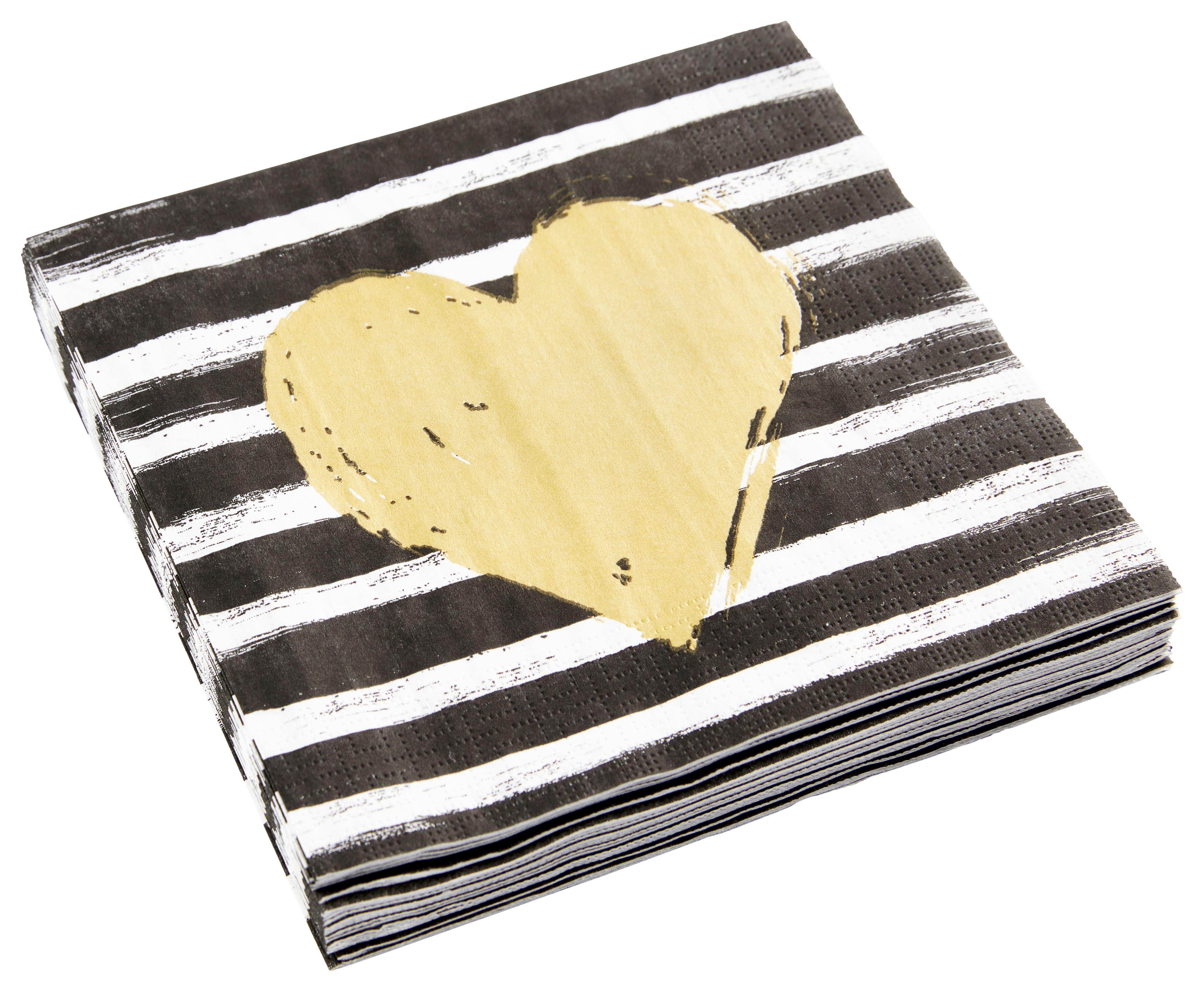 SERVÍTKA KAI - čierna/biela, papier (33cm)