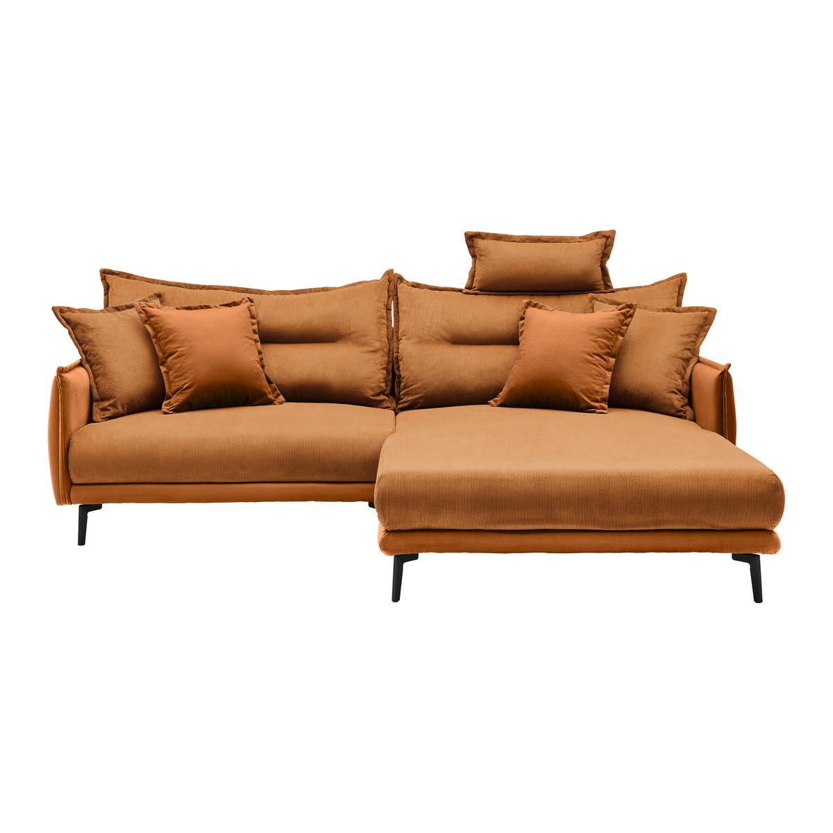 Rohová sedačka NUOVO, oboustranná, oranžová - oranžová/černá, Moderní, kov/textil (245/190cm) - Mömax