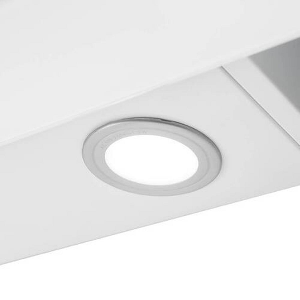 Dusntabzugshaube Leila Weiß B: 59,8 cm, Led - Weiß, Trend, Glas/Metall (59,8/72,7-110,7/30,5cm) - Respekta