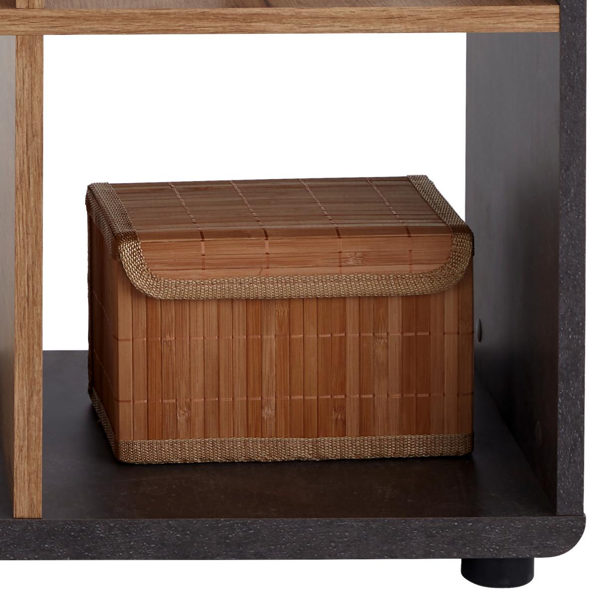 Polc Fontana - tölgyfa színű/sötétszürke, Modern, faalapú anyag (108,8/110,2/35cm)