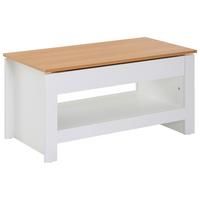 Konferenční stolek bílý - bílá/barvy dubu, Moderní, kompozitní dřevo (85/47/45cm) - MID.YOU