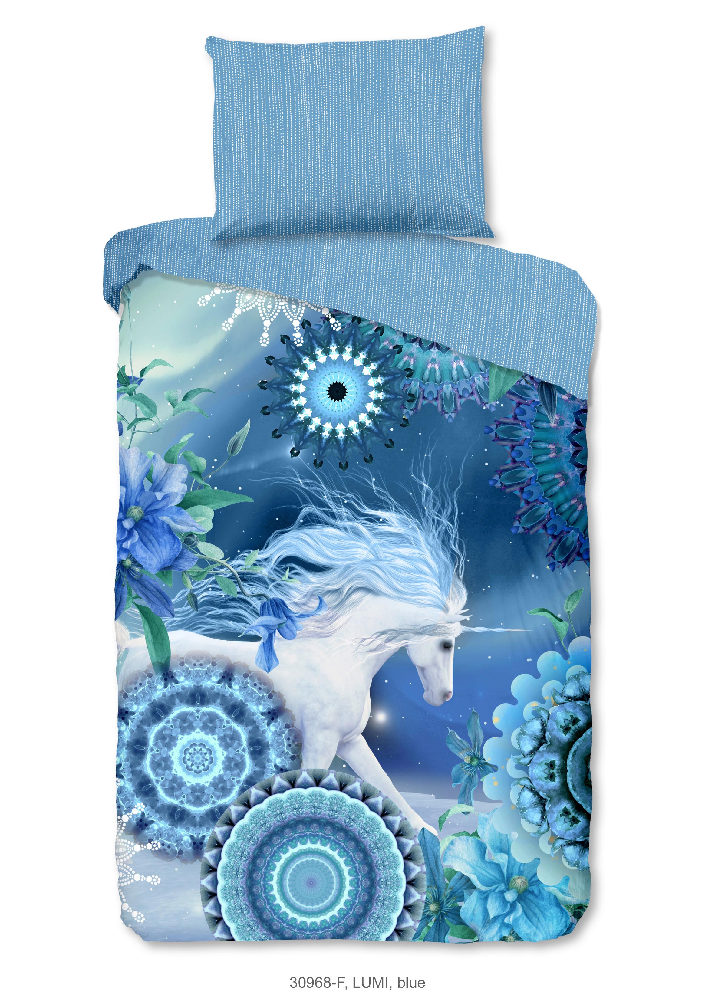 Bettwäsche Lumi Blau Dunkelblau 140x200 Cm - Blau/Dunkelblau, LIFESTYLE, Textil (140/200cm)