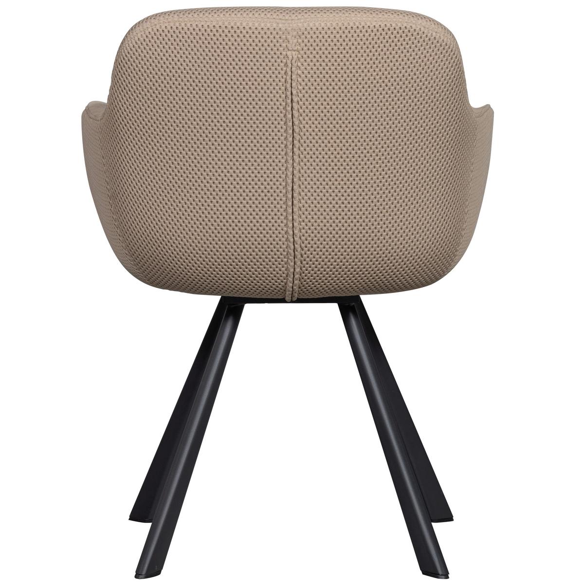 Armlehnstuhl Juno Naturfarben B: 58 cm - Schwarz/Naturfarben, Design, Textil/Metall (58/79/58cm) - Livetastic