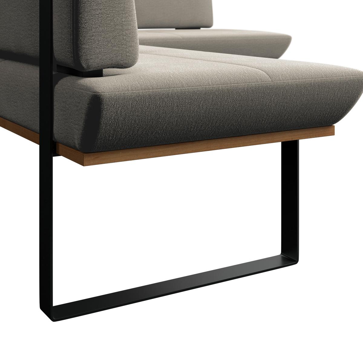 Eckbank Tristan Webstoff beige,S:245x195cm - Beige/Schwarz, MODERN, Holz/Textil (245/195cm) - James Wood