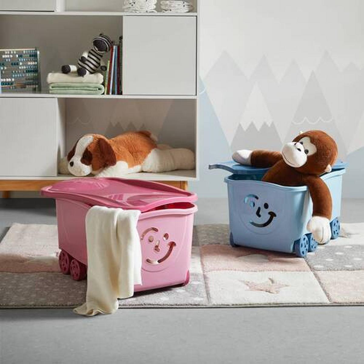 Box s víkem KIDS - světle modrá, Konvenční, plast (58/39/32cm) - Based