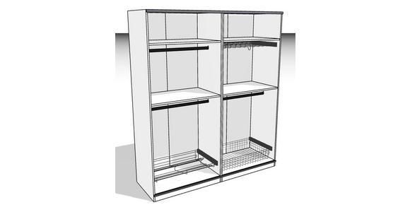 Schwebetürenschrank B: 182cm Ondega Weiß - Weiß, KONVENTIONELL, Holzwerkstoff (182/210/61cm) - Ondega