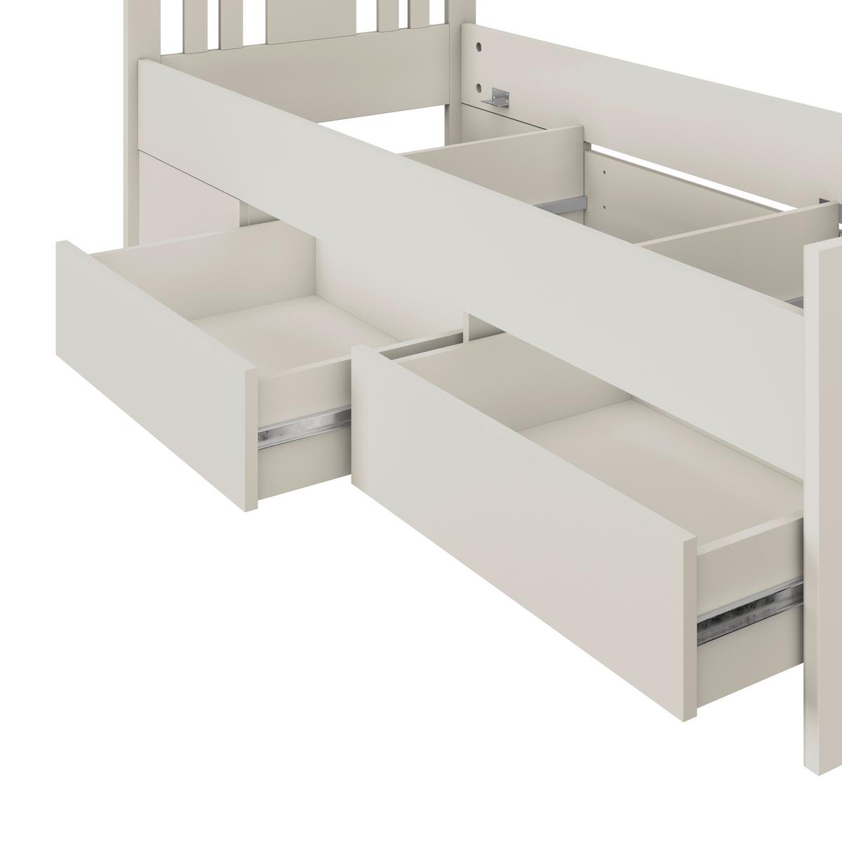 Stauraumbett Pisa mit 4 Laden kaschmirfarben 90x200 - Kaschmir, ROMANTIK / LANDHAUS, Holz (90/200cm) - James Wood