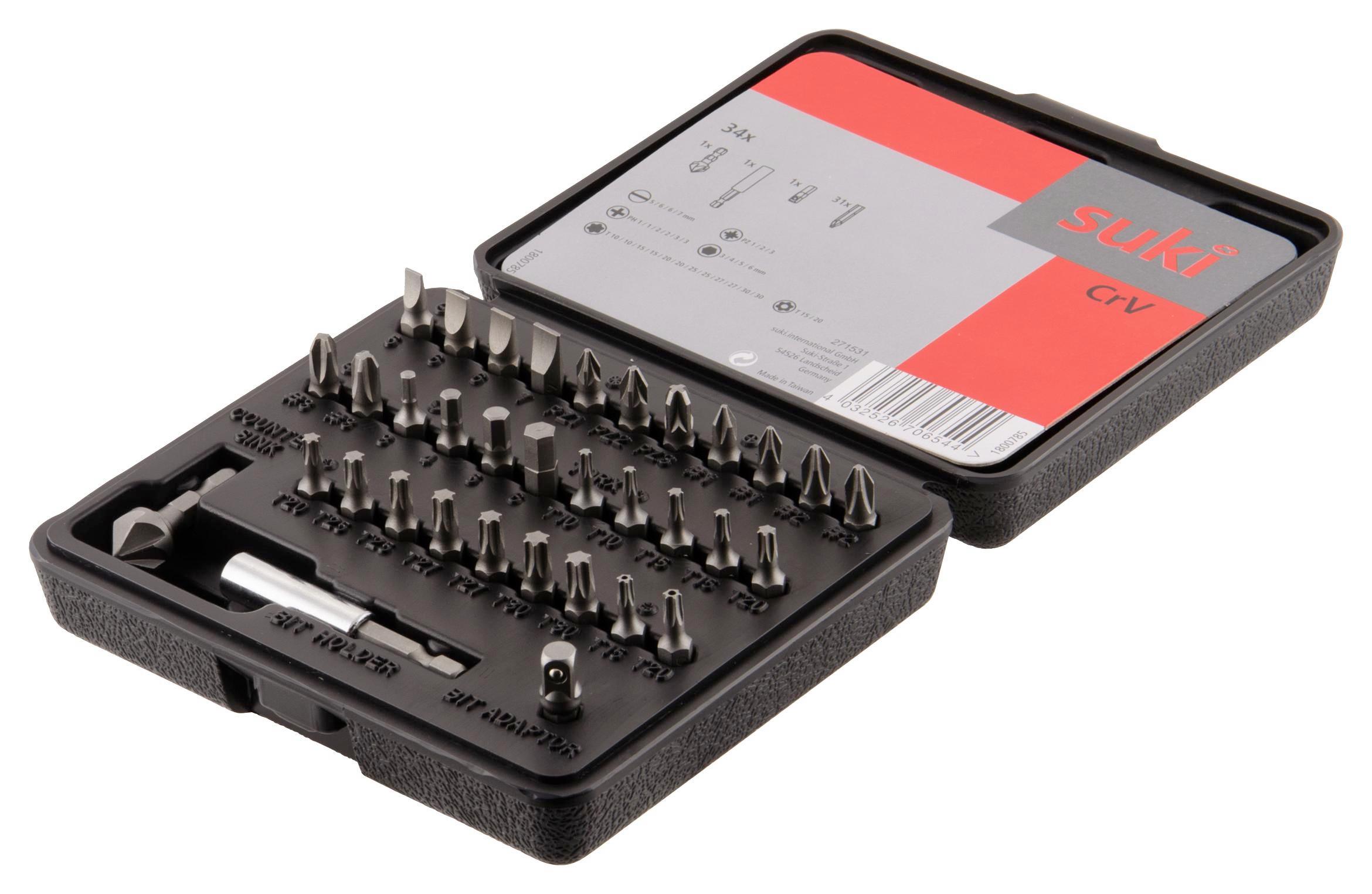 Bitsatz 34-teilig - Schwarz, MODERN, Kunststoff/Metall (32/4,5/17,5cm) - Suki