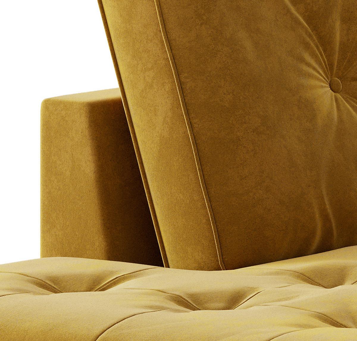 Ecksofa Scott - Edelstahlfarben/Gelb, Design, Textil (259/205cm) - Livetastic