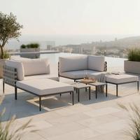 TERASOVÁ SEDACIA SÚPRAVA ENJA - čierna/sivá, Modern, kov/textil (104/60/70cm) - Bessagi Garden