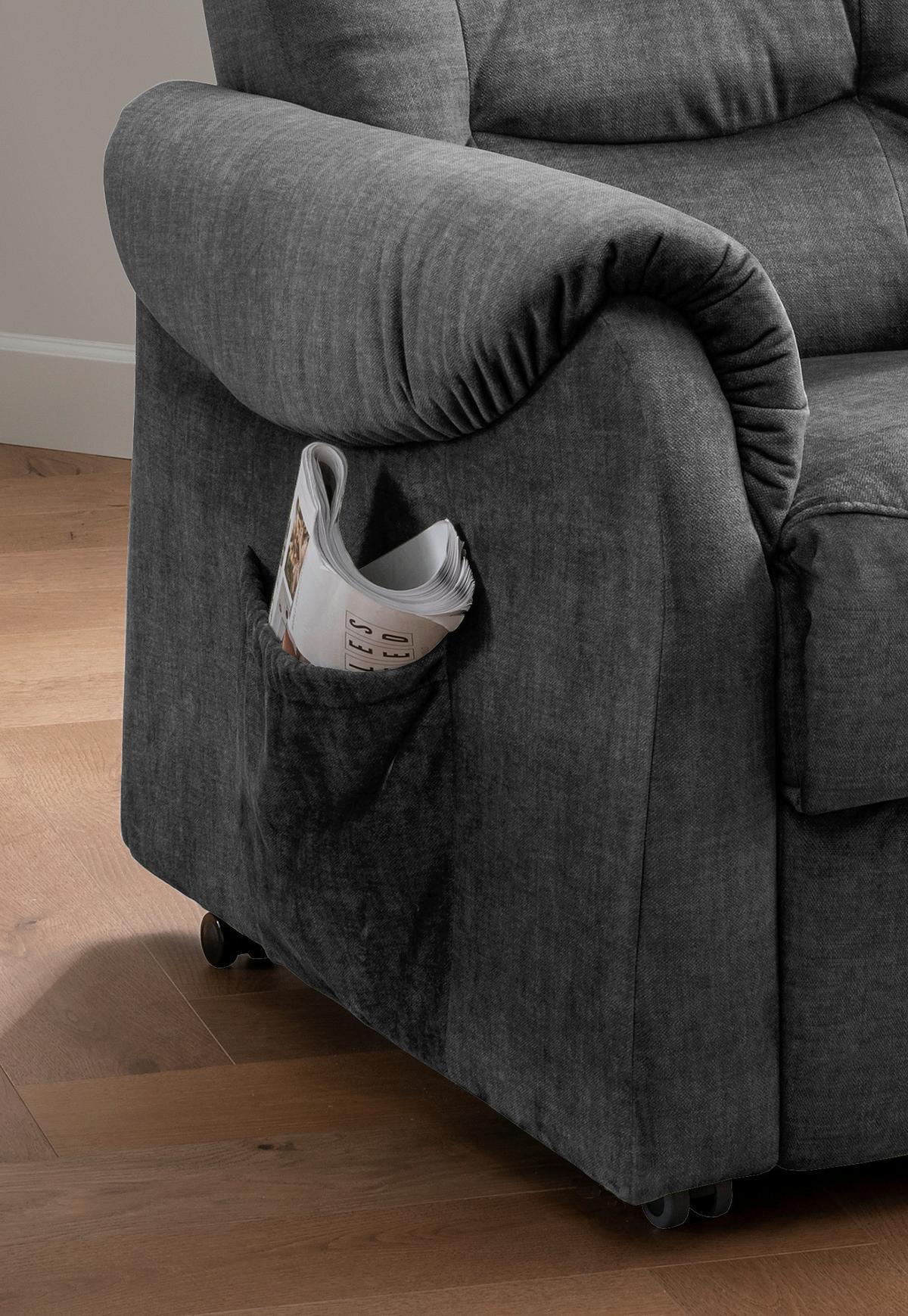 Fernsehsessel Nino Dunkelgrau B: 76 Cm - Dunkelgrau/Schwarz, Design, Textil (76/106/94cm) - Livetastic