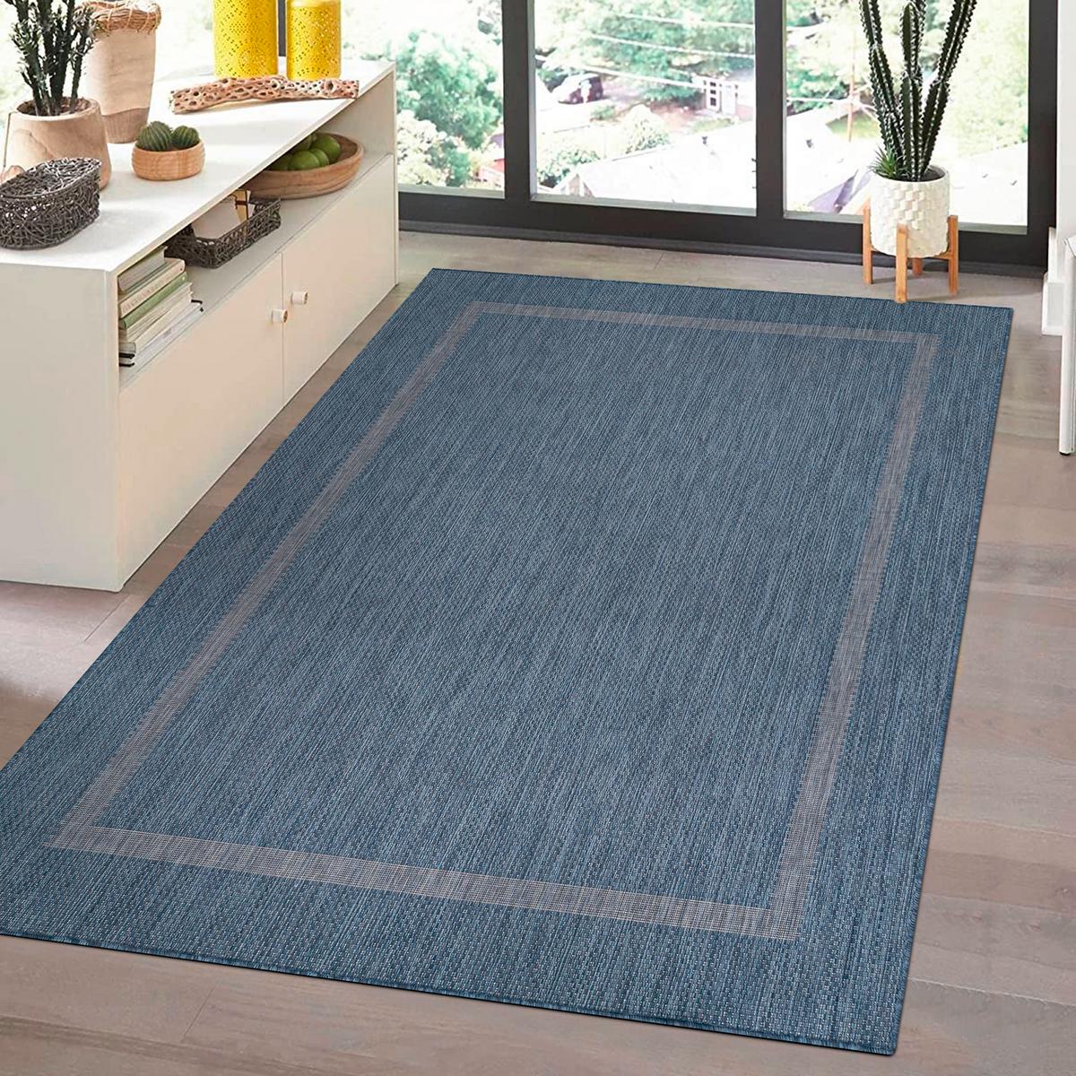 Flachwebteppich Relax - Blau, Basics, Textil (120/170cm) - Novel