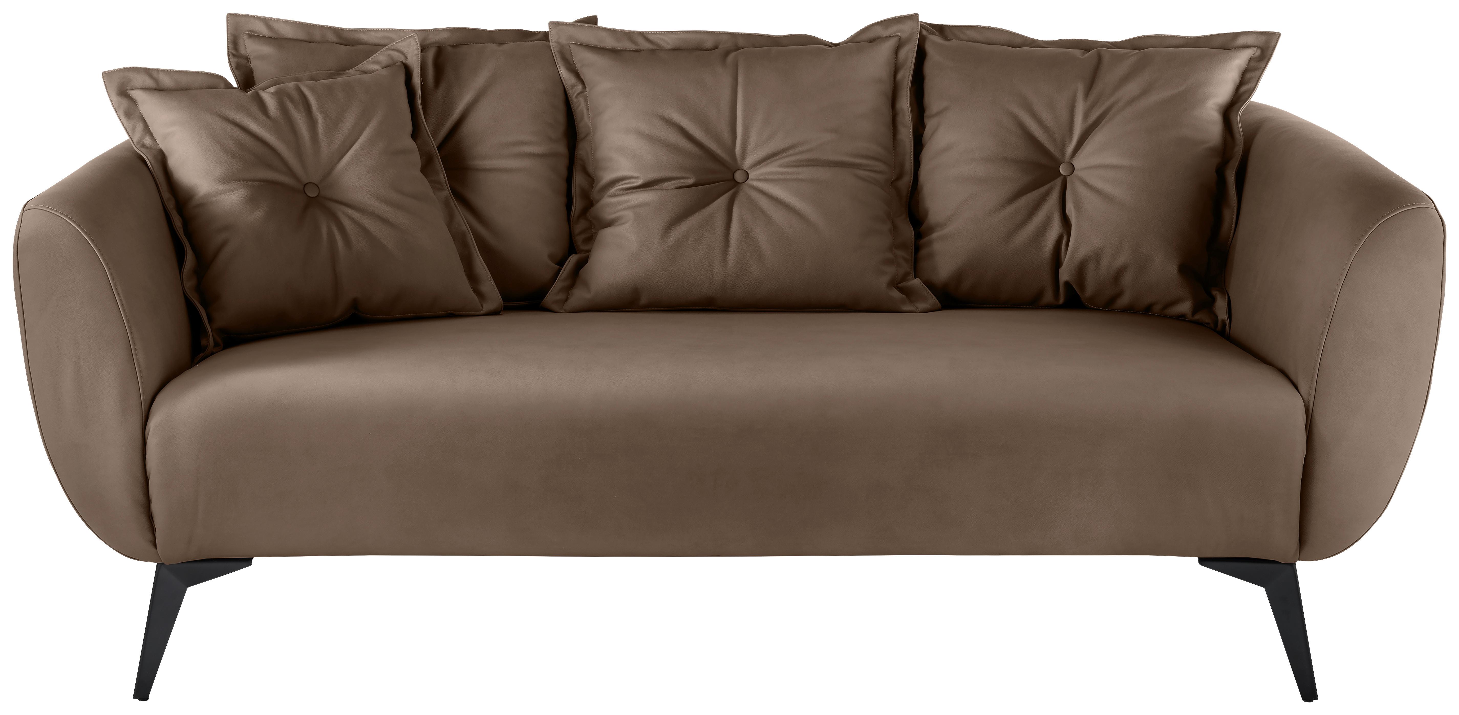 2,5 Sitzer Sofa Baggio Braun B: 196 Cm - Schwarz/Braun, MODERN, Textil (196/94/103cm) - Livetastic
