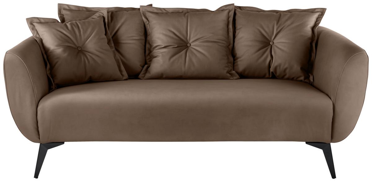 2,5 Sitzer Sofa Baggio Braun B: 196 Cm - Schwarz/Braun, MODERN, Textil (196/94/103cm) - Livetastic