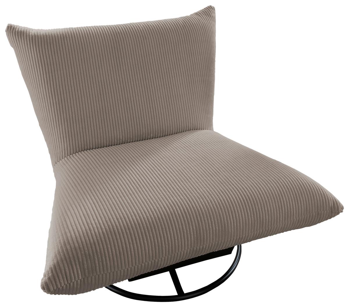 Relaxsessel Cremona Stoffbezug Graubraun - Graubraun/Schwarz, Design, Textil (100/78/96cm) - Livetastic