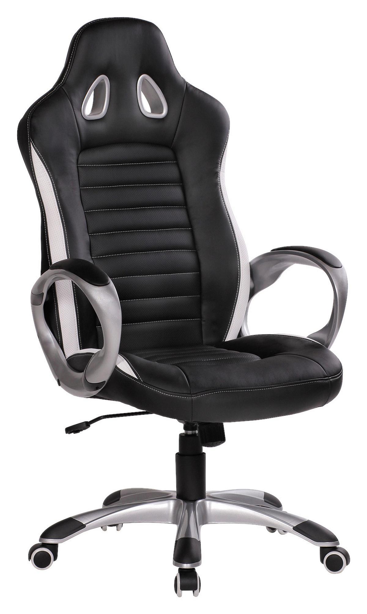 Herní židle Racer černá - černá/barvy hliníku, Moderní, textil/plast (66/122/66,5cm) - MID.YOU