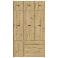 Kleiderschrank Kivo Eiche Artisan Dekor, B: 135 Cm - Eiche Artisan, Basics, Holzwerkstoff (135/239,40/52,1cm)