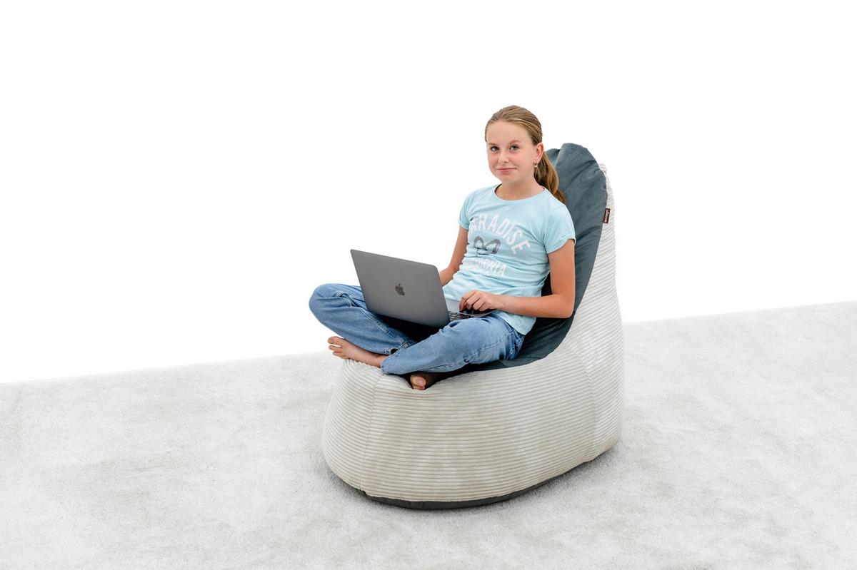 Sitzsack Golden Dream Beige/Grau Indoor - Beige, Basics, Textil (45/110/90cm) - Ondega