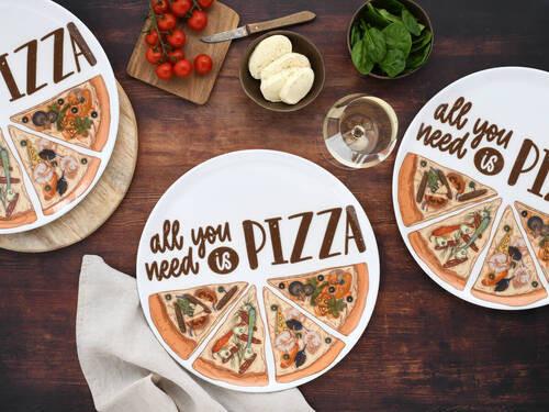 Tanie na pizzu YOU NEED PIZZA, 6-dielny - biela, Trend, keramika (33cm) - Creatable
