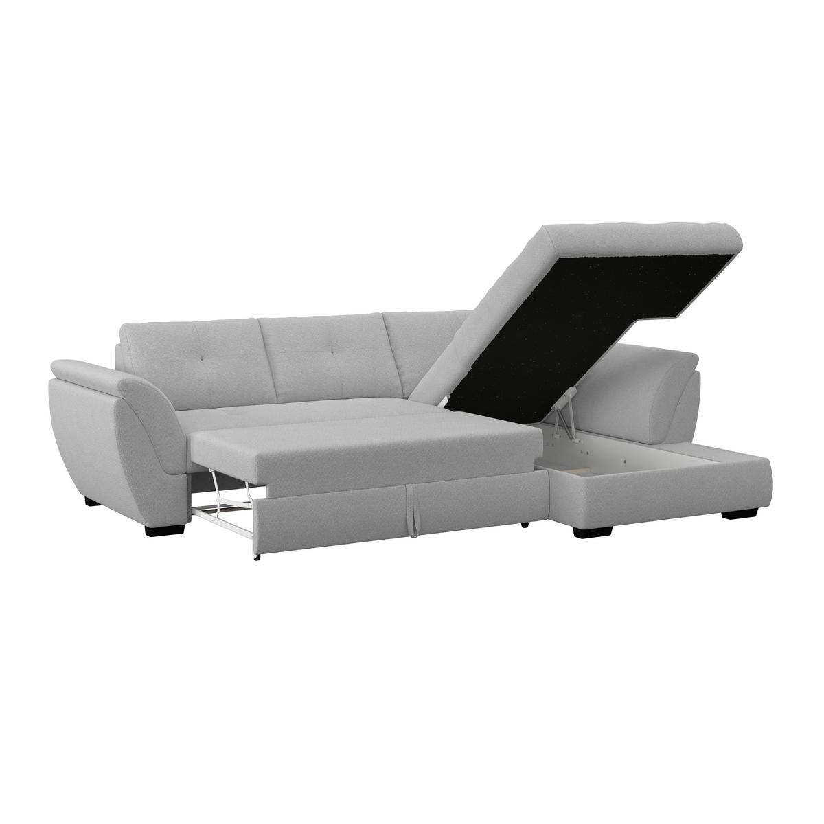 Rohová sedačka BERISSO, pravá, svetlosivá tk. VINCI - čierna/svetlosivá, Konventionell, textil (278/187cm) - Ondega