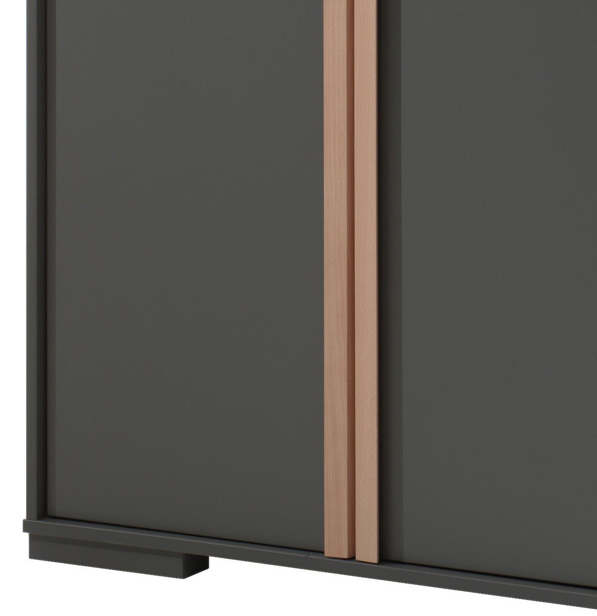 Drehtürenschrank 145,6 Cm London, Anthrazit - Anthrazit, MODERN, Holzwerkstoff (145,6/195,2/56cm) - MID.YOU