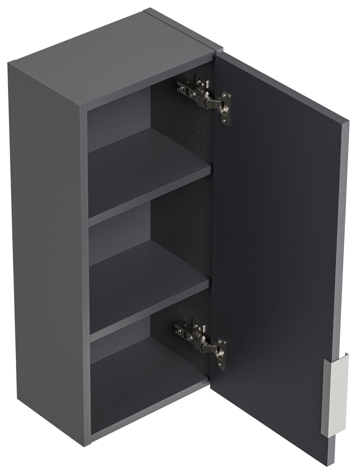 Waschtischkombi Slimline Graphitfarben B: 59,5cm - Graphitfarben/Weiß, Basics, Holzwerkstoff/Stein (59,5cm) - MID.YOU