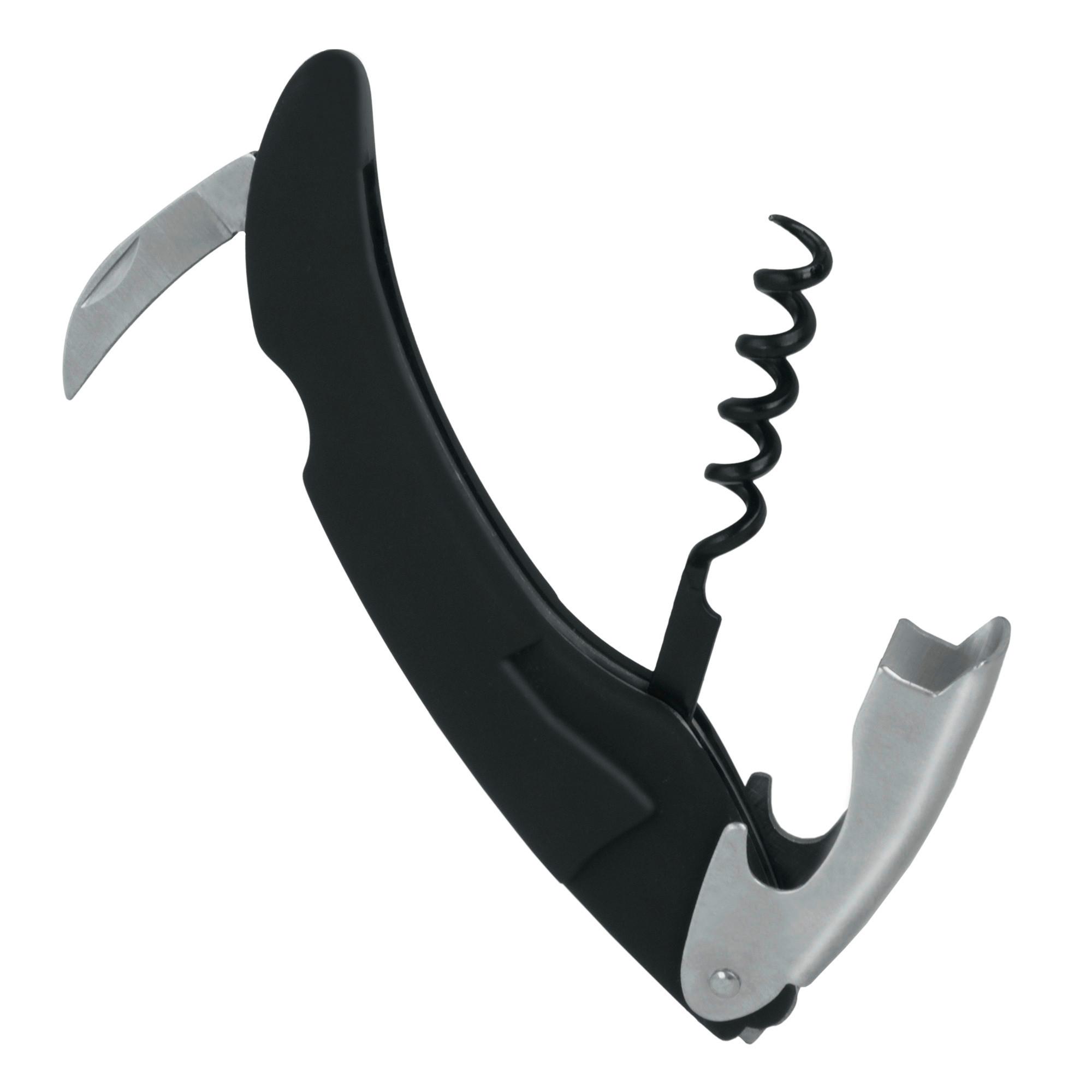 Korkenzieher Merlin Chrom BxHxT: 6,8x22,7x1,8 cm - Rot/Schwarz, Basics, Metall (6,8/22,7/1,8cm) - Metaltex