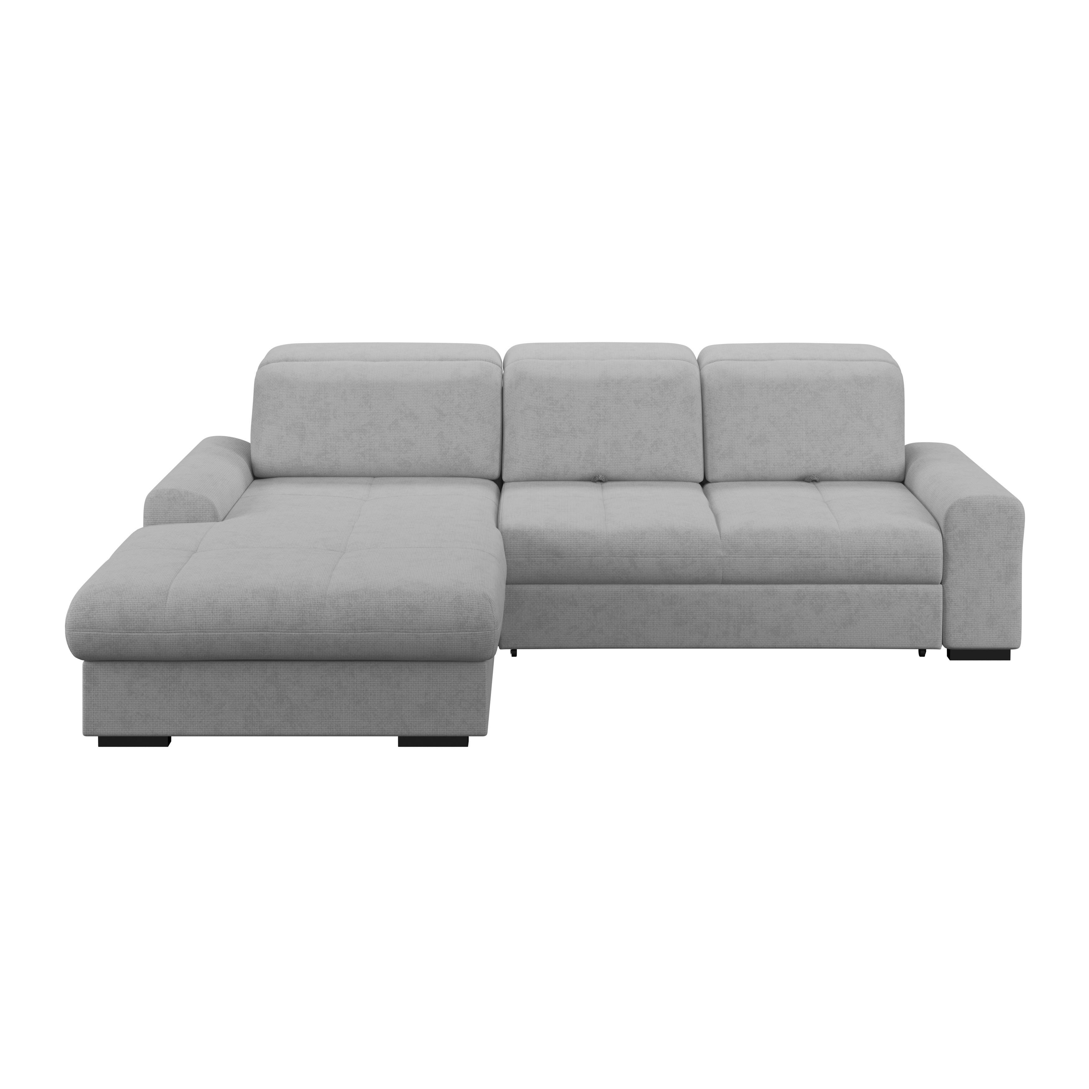 Ecksofa mit Bettfunktion Malaga new Chenille Grau