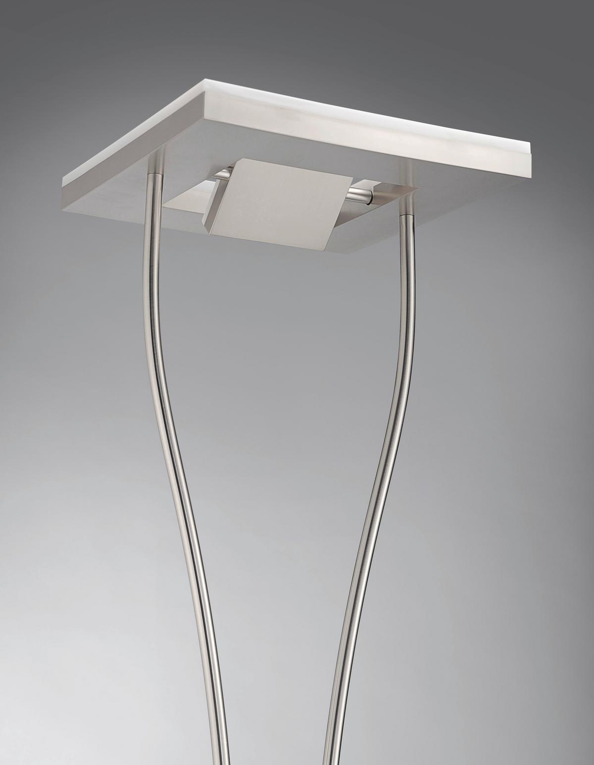 Stehlampe Helia Dimmbar Nickelfarben 3-Fach Schaltbar - Nickelfarben, Design, Metall (57/57/197,5cm)