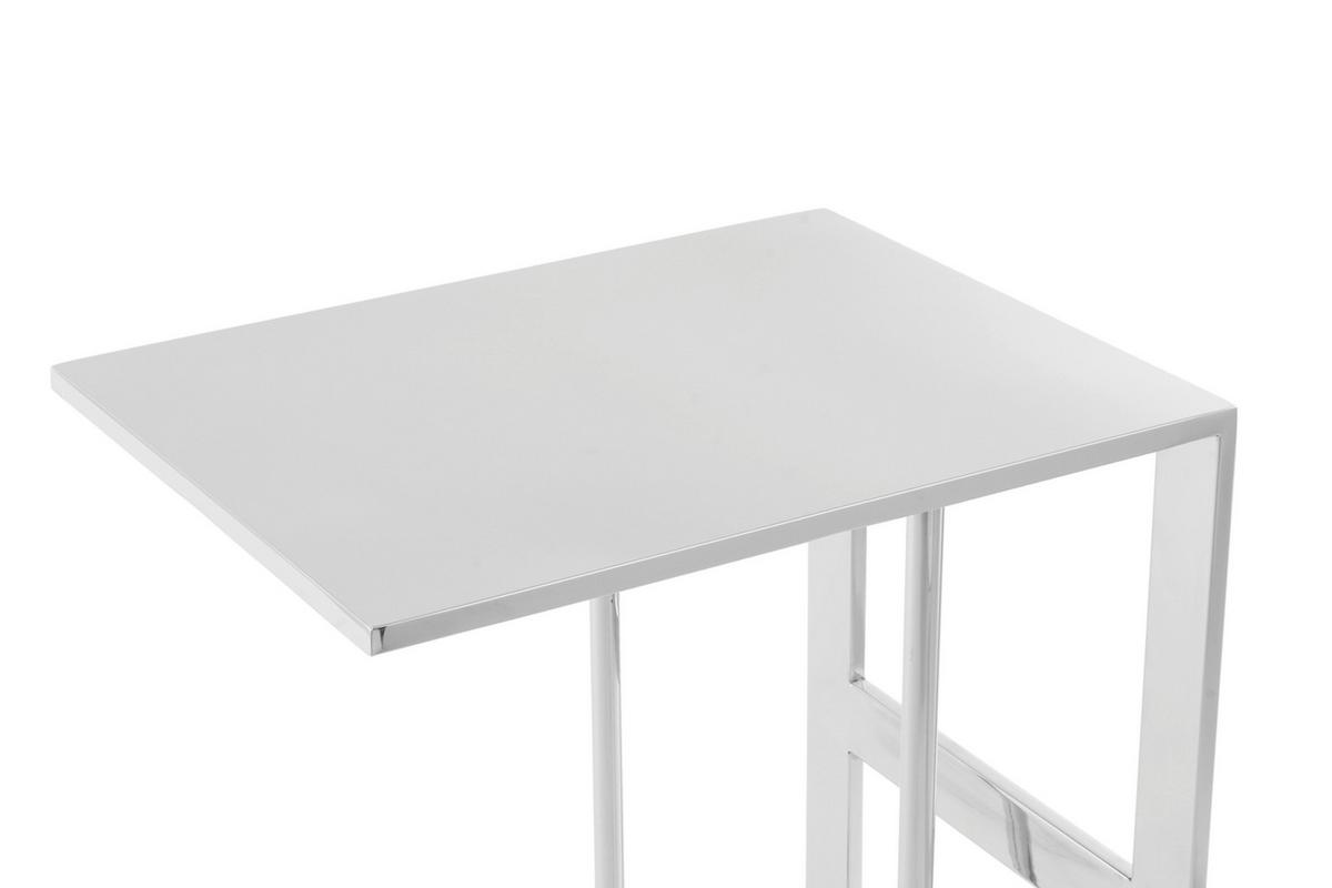 Beistelltisch Sita 100 Silber - Grau, Design, Metall (40/60/30cm) - Kayoom
