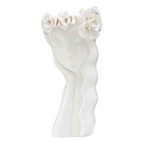 Vase Woman Cute Weiß, Goldfarben B: 14,8 Cmb - Goldfarben/Weiß, Basics, Keramik (14.8/29/13  cm)