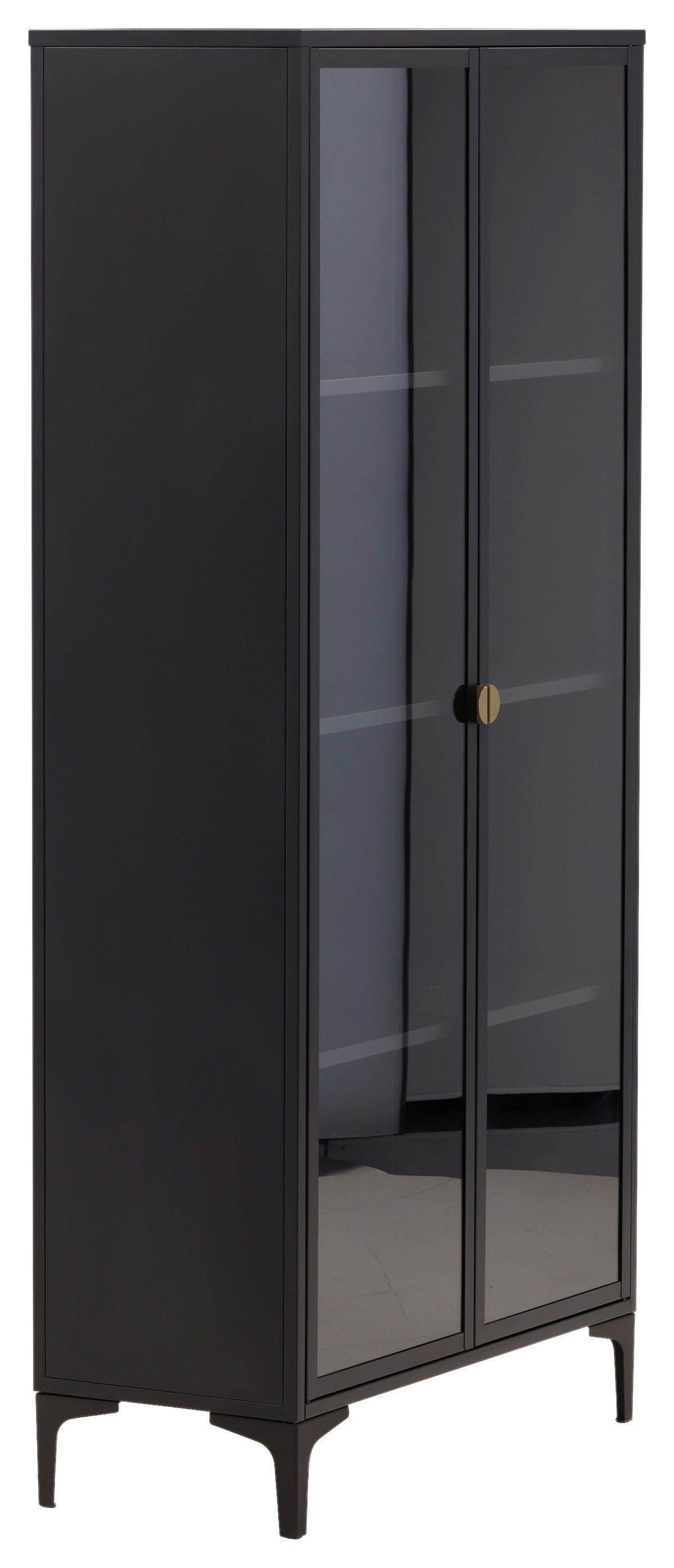 Sideboard Piring Schwarz B: 90 Cm - Schwarz, Design, Metall (90/190/40cm) - Livetastic