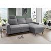 Eckschlafsofa Passione Dunkelgrau S: 234x147 cm - Dunkelgrau/Schwarz, MODERN, Textil (234/147cm) - Livetastic