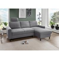 Eckschlafsofa Passione Dunkelgrau S: 234x147 cm - Dunkelgrau/Schwarz, MODERN, Textil (234/147cm) - Livetastic