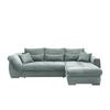 Ecksofa Federico Hellblau S: 302/188 cm - Chromfarben/Hellblau, MODERN, Holz/Textil (302/188cm) - MID.YOU